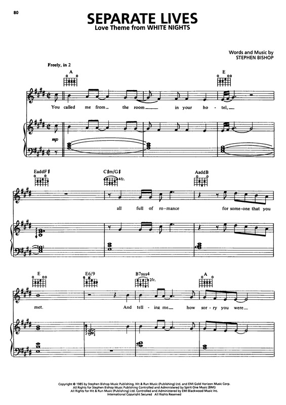 Partitura da música Separate Lives