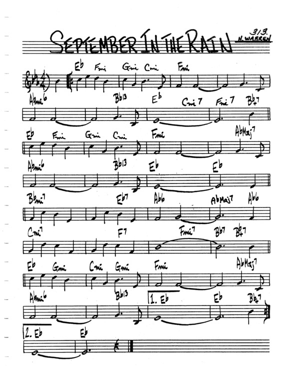 Partitura da música September In The Rain v.3