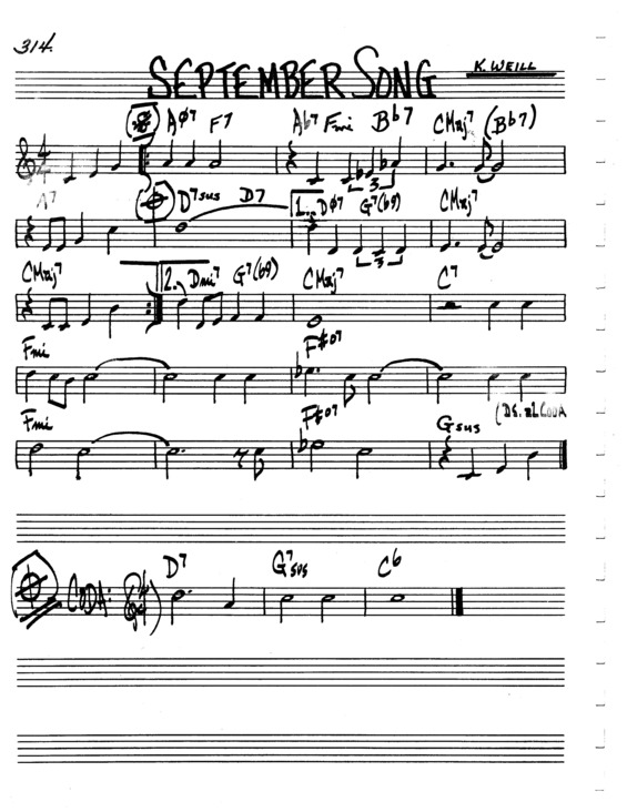 Partitura da música September Song v.7