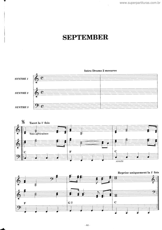 Partitura da música September