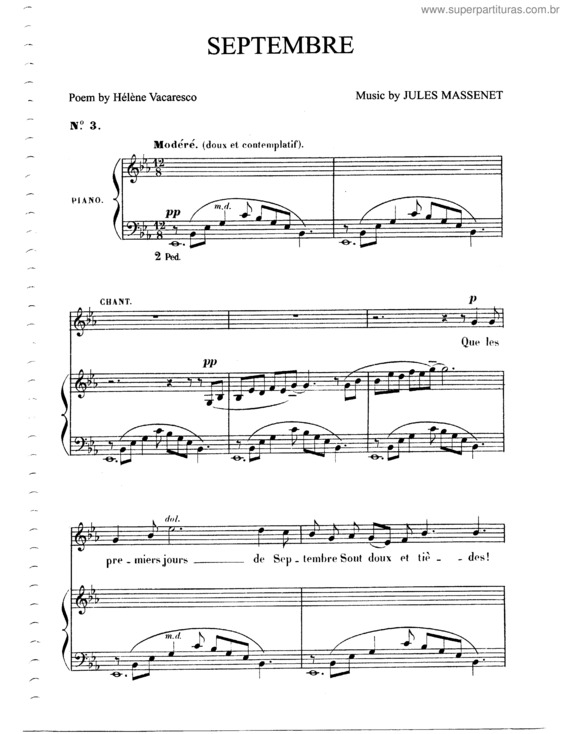 Partitura da música Septembre