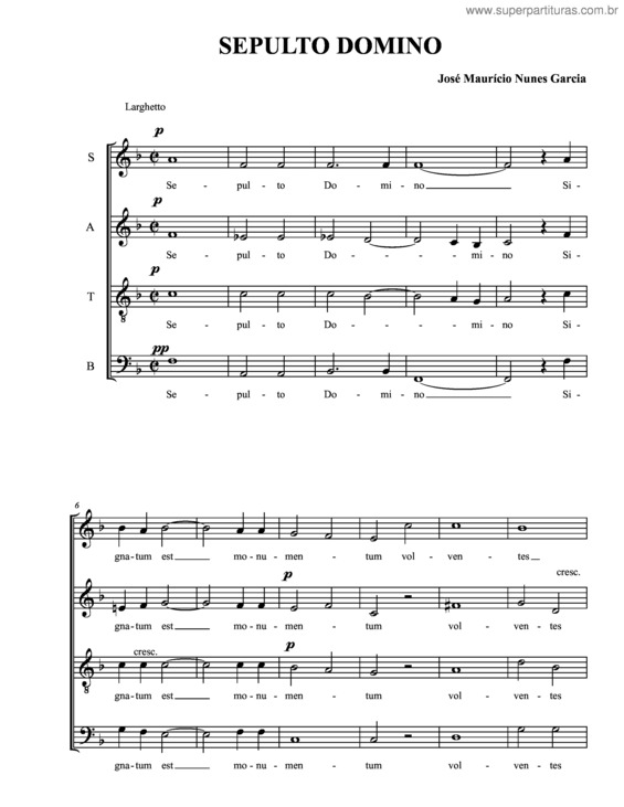 Partitura da música Sepulto domino