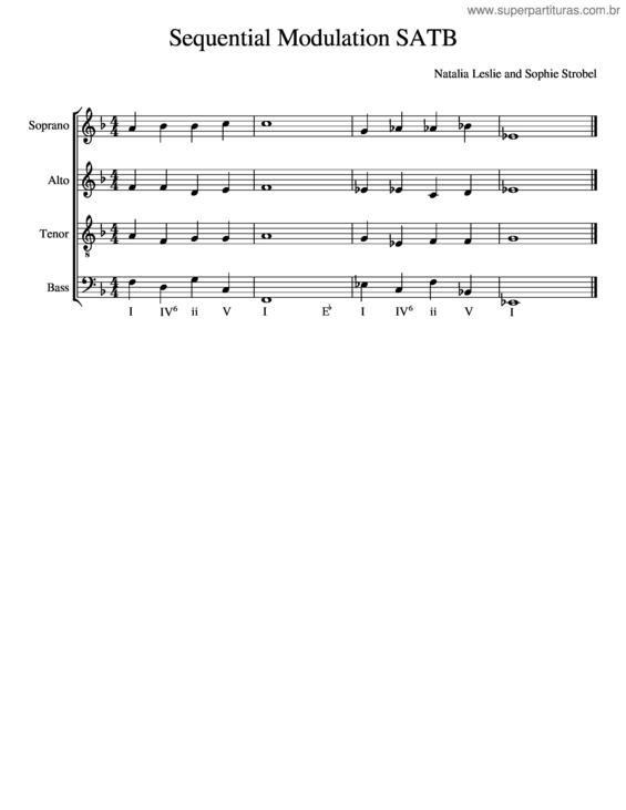 Partitura da música Sequential Modulation Satb