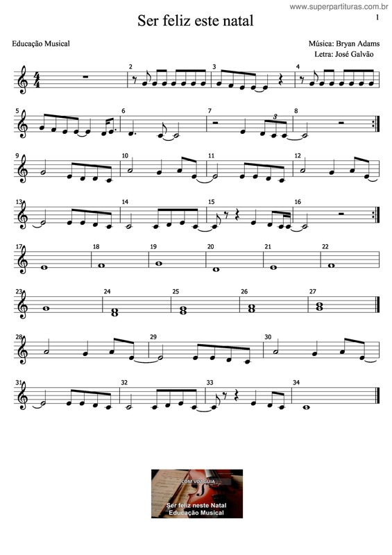 Partitura da música Ser Feliz Este Natal