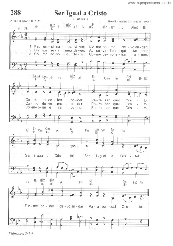 Partitura da música Ser Igual A Cristo