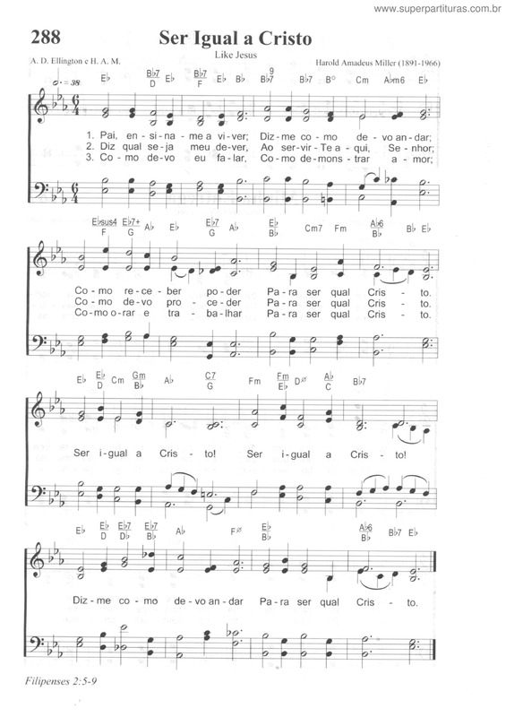 Partitura da música Ser Igual A Cristo