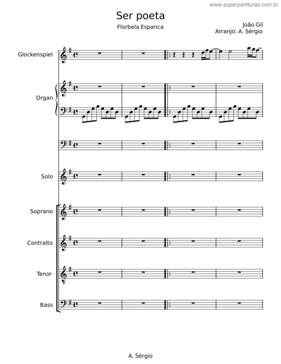 Partitura da música Ser Poeta – João Donato E Gilberto Gil
