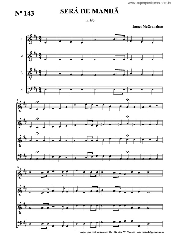 Partitura da música Será De Manhã