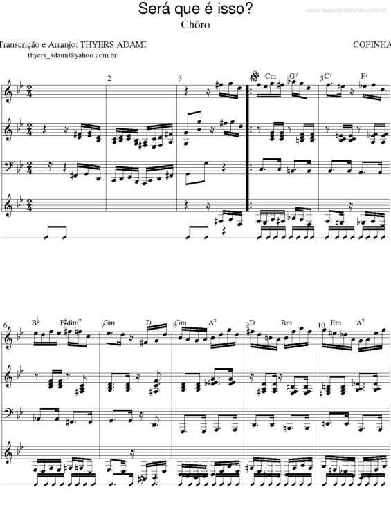 Partitura da música Será que é Isso