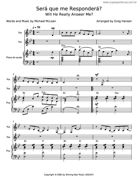 Partitura da música Será Que Me Responderá? v.2