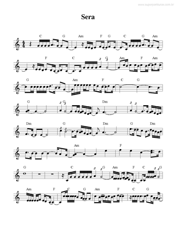 Partitura da música Será