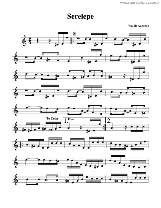 Partitura da música Serelepe