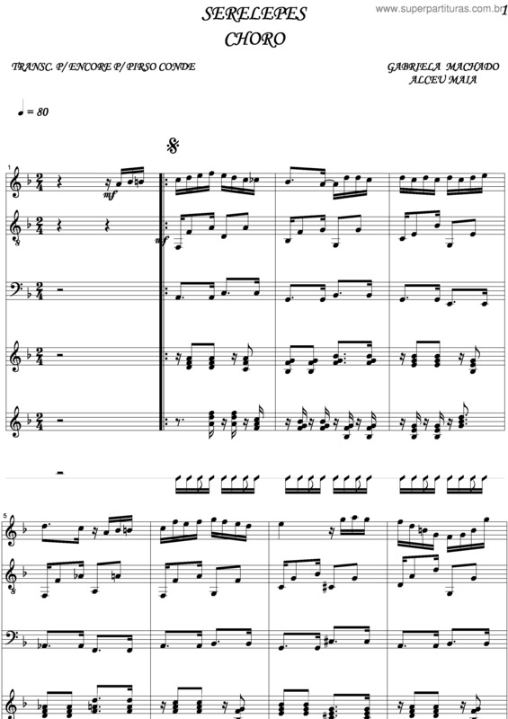 Partitura da música Serelepes v.2