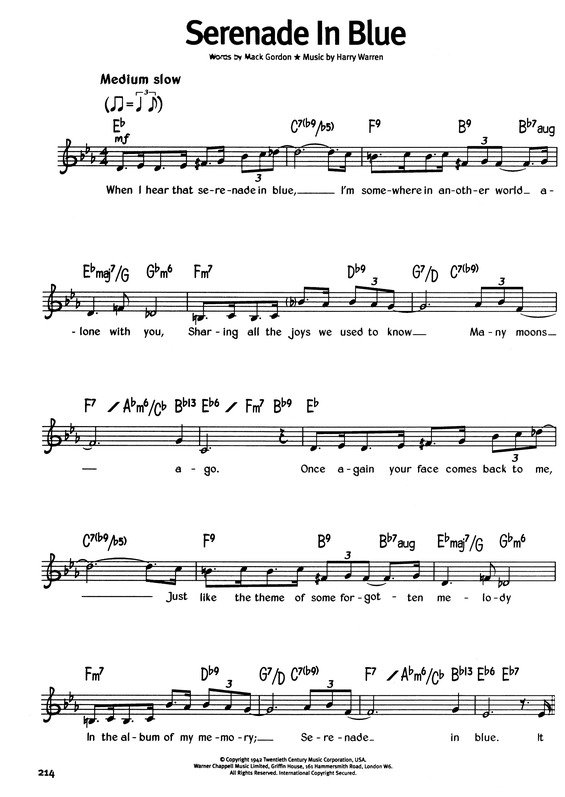 Partitura da música Serenade In Blue v.2