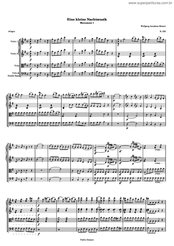 Partitura da música Serenade No. 13 `Eine kleine Nachtmusik` v.5