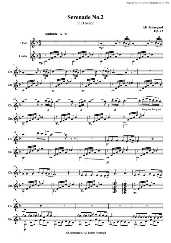 Partitura da música Serenade No.2