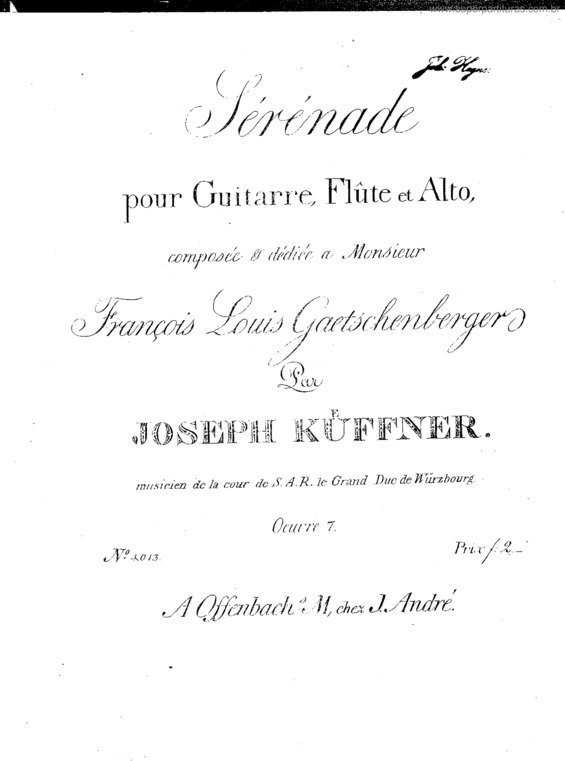 Partitura da música Serenade v.13