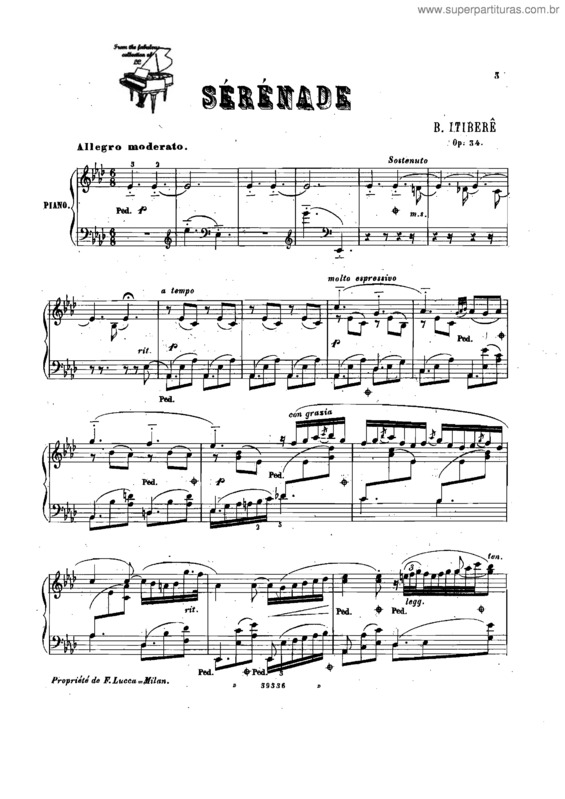 Partitura da música Serenade