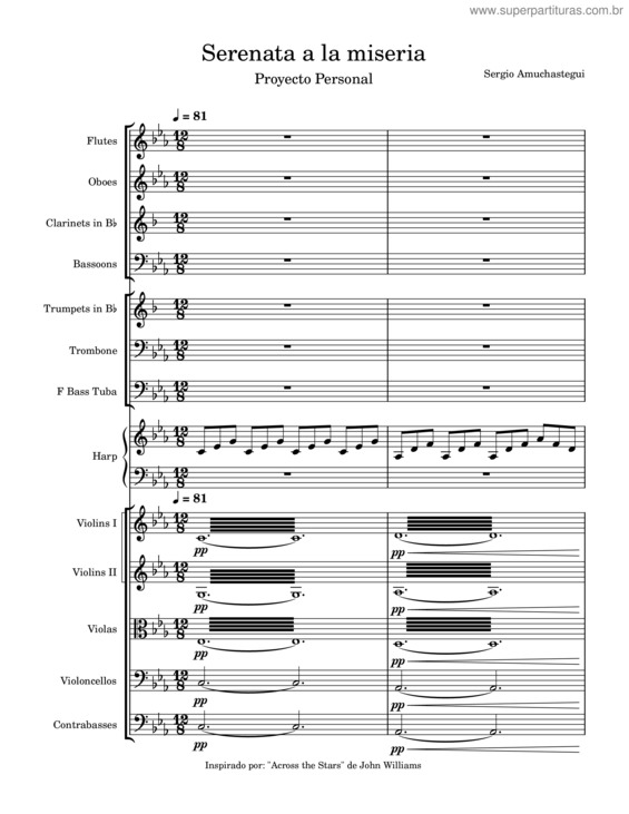 Partitura da música Serenata A La Miseria – Sergio Amuchastegui Serenata A La Miseria