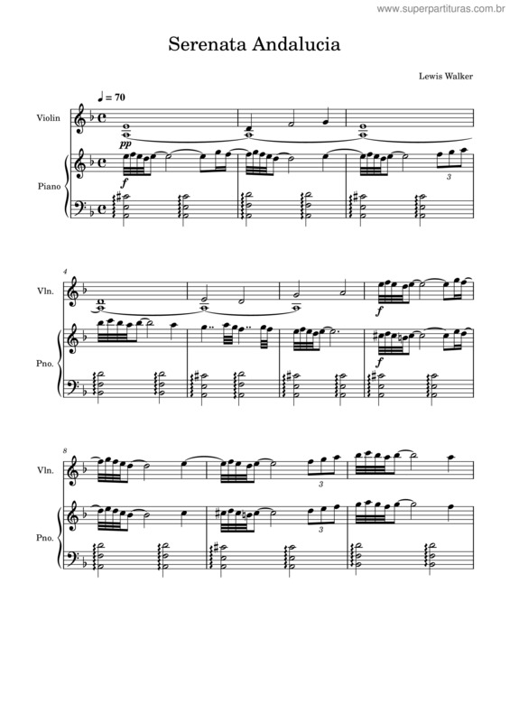 Partitura da música Serenata Andalucia