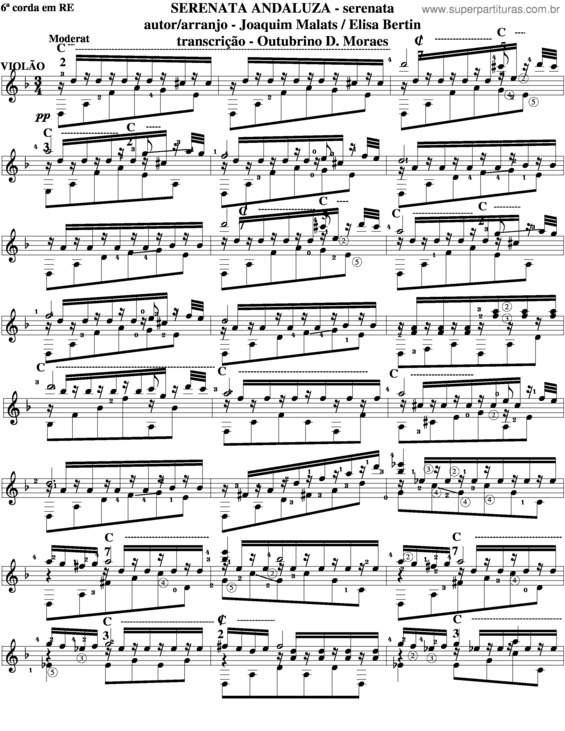 Partitura da música Serenata Andaluza 