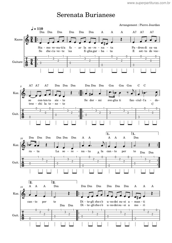 Partitura da música Serenata Burianese – Compositeur Inconnu Serenata Burianese