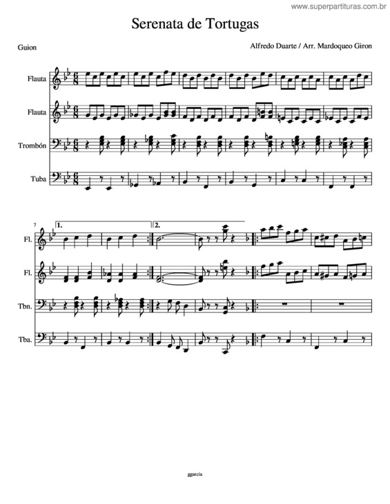 Partitura da música Serenata De Tortugas v.2