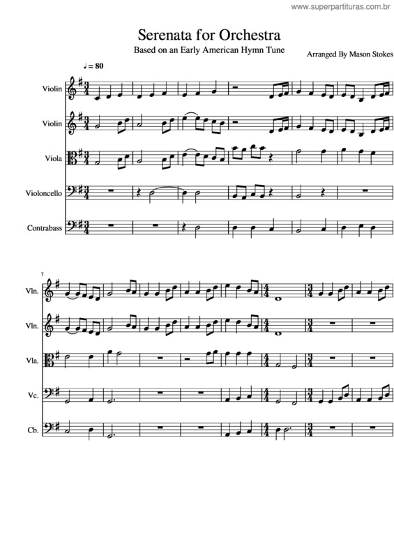 Partitura da música Serenata For Orchestra