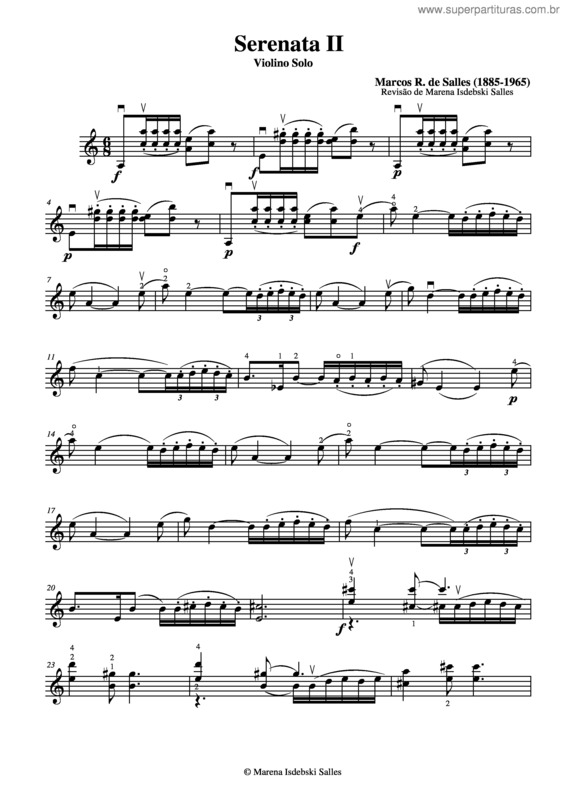 Partitura da música Serenata II