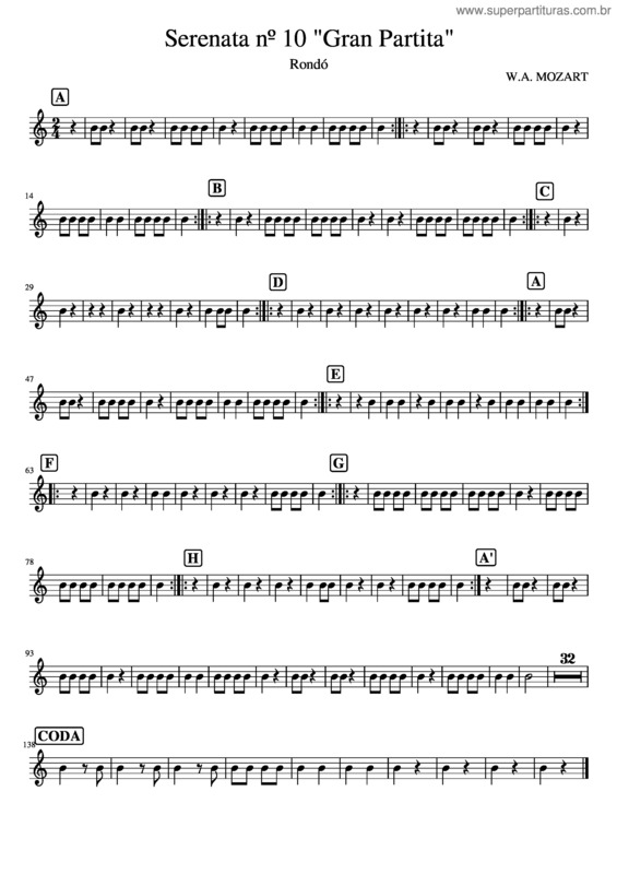 Partitura da música Serenata Nº 10  Gran Partita
