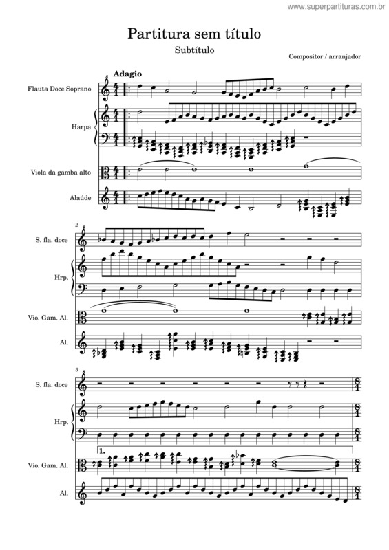 Partitura da música Serenata N.1 – Bobhaeberlin