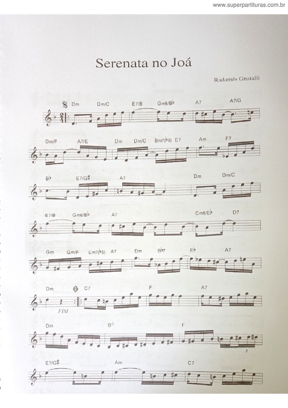 Partitura da música Serenata No Joá v.2