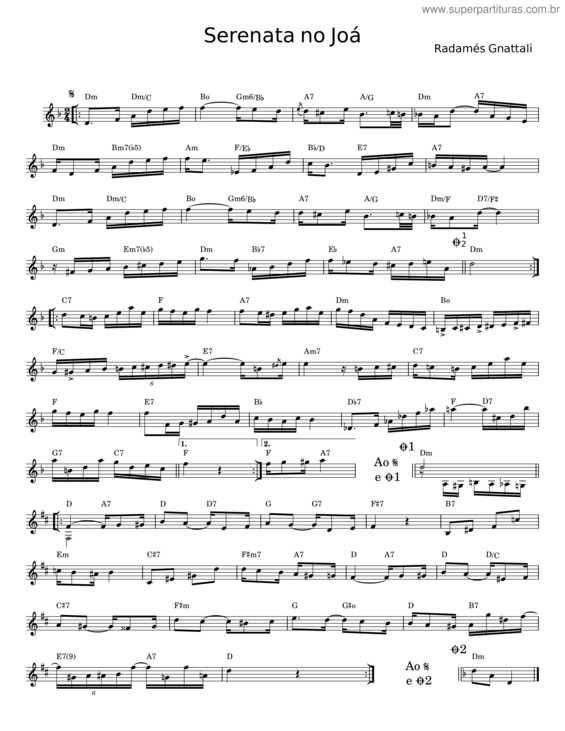 Partitura da música Serenata No Joá v.3