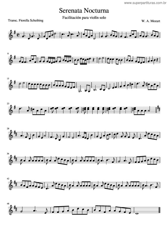 Partitura da música Serenata Nocturna