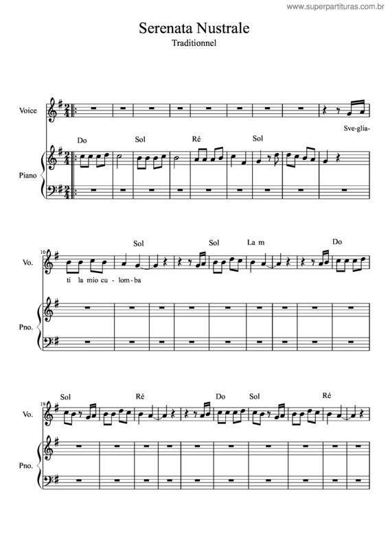 Partitura da música Serenata Nustrale