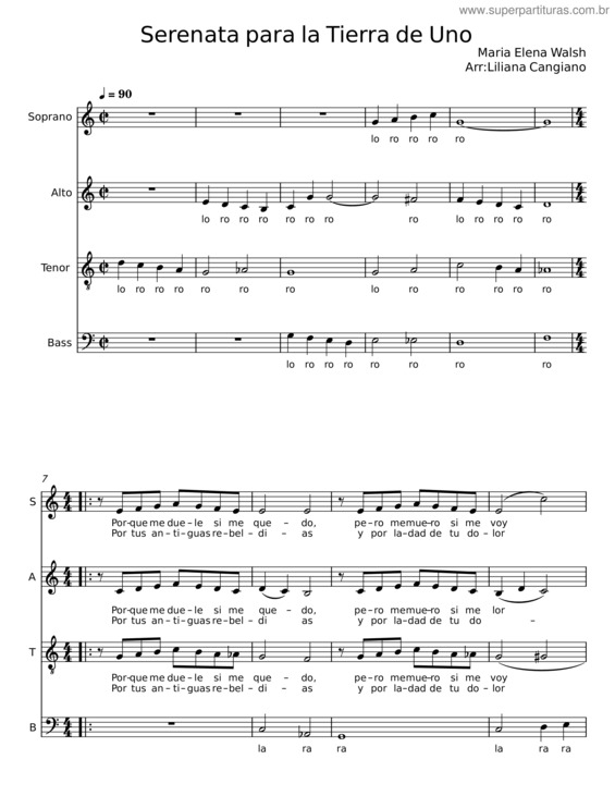 Partitura da música Serenata Para La Tierra De Uno – María Elena Walsh v.2