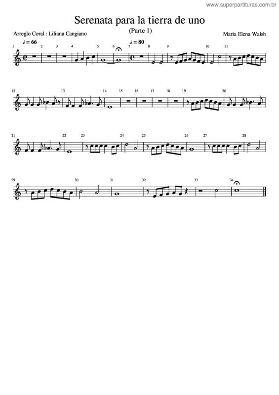 Partitura da música Serenata Para La Tierra De Uno Modoficada