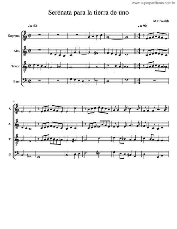 Partitura da música Serenata Para La Tierra De Uno v.4