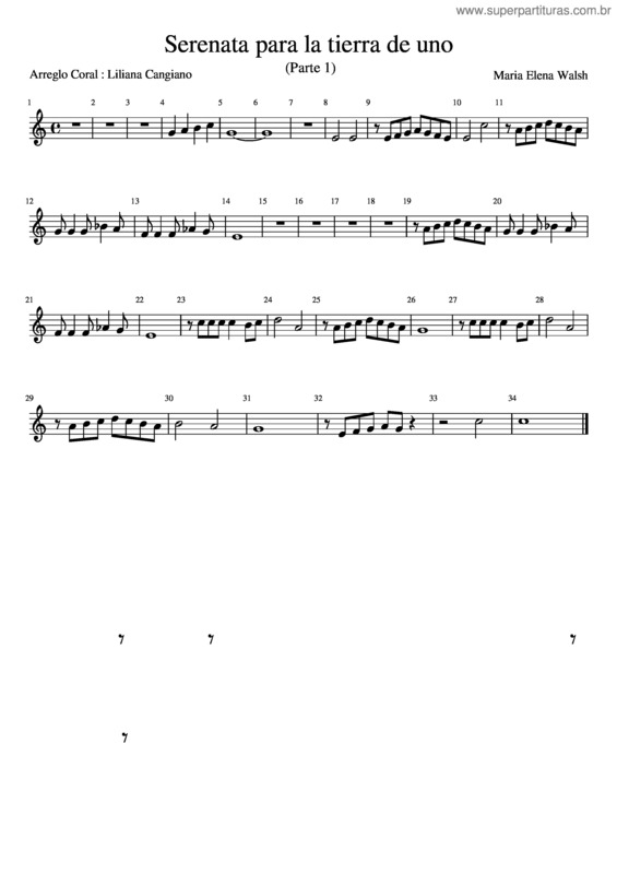Partitura da música Serenata Para La Tierra De Uno v.6
