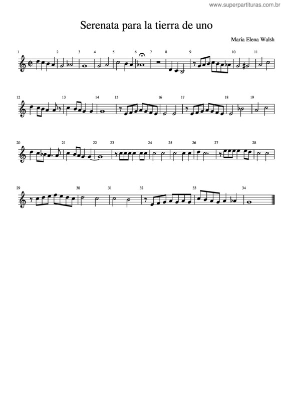 Partitura da música Serenata Para La Tierra De Uno v.7