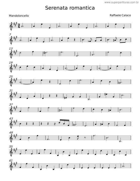 Partitura da música Serenata Romantica – Raffaele Calace v.2