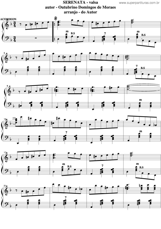 Partitura da música Serenata v.10