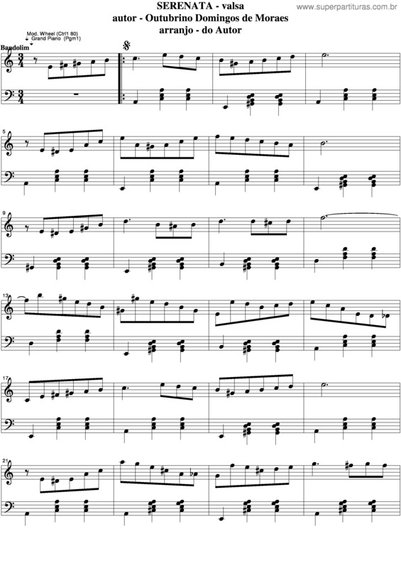 Partitura da música Serenata v.12