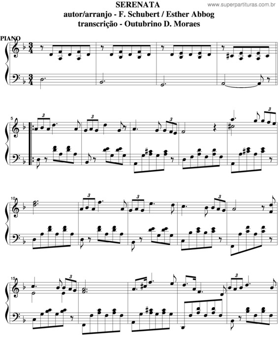 Partitura da música Serenata v.14