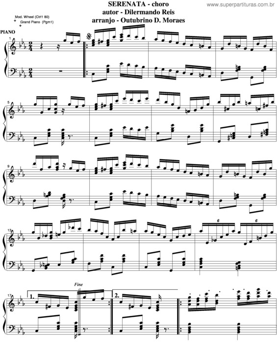 Partitura da música Serenata v.15