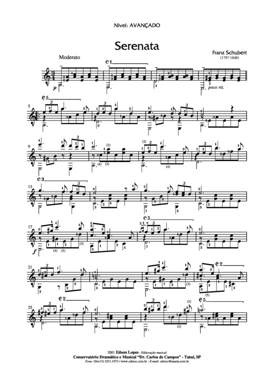Partitura da música Serenata v.18