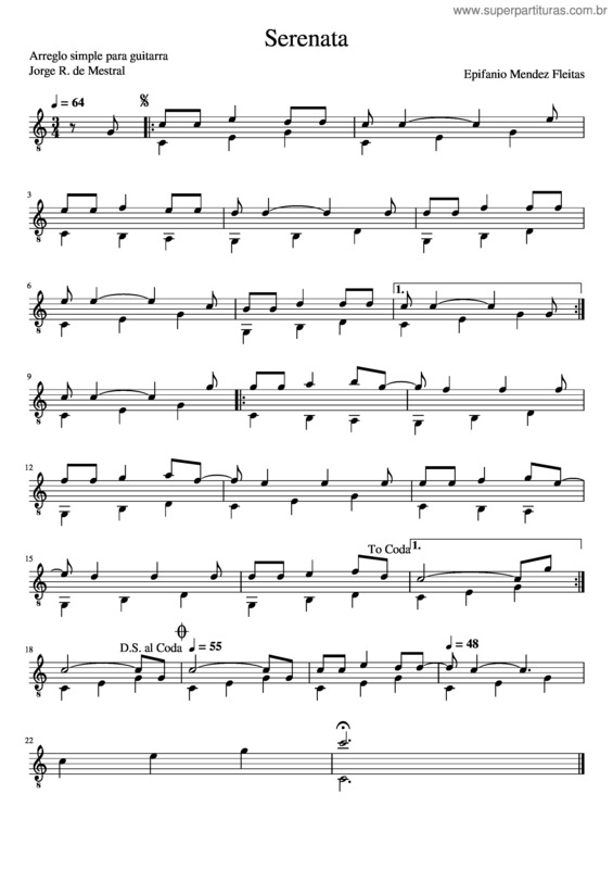 Partitura da música Serenata v.32