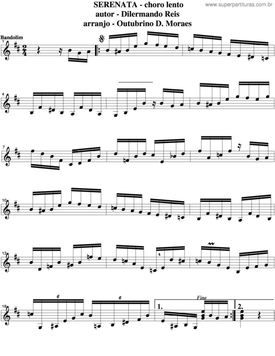 Partitura da música Serenata v.4