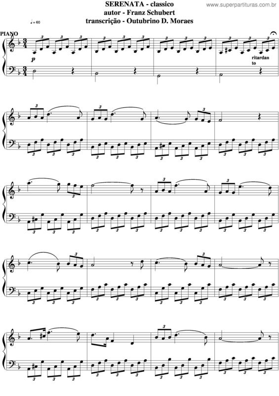 Partitura da música Serenata v.8