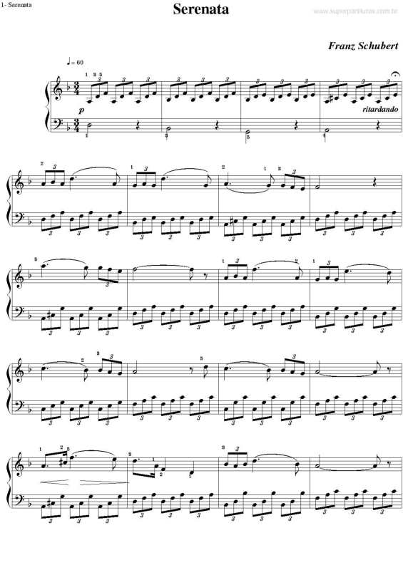 Partitura da música Serenata